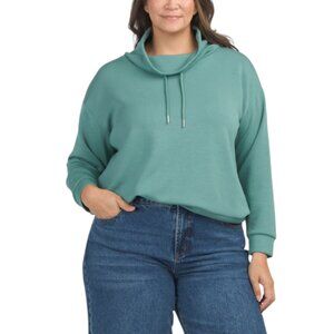 M MAGASCHONI Plus Knit Scuba Funnel Neck Top